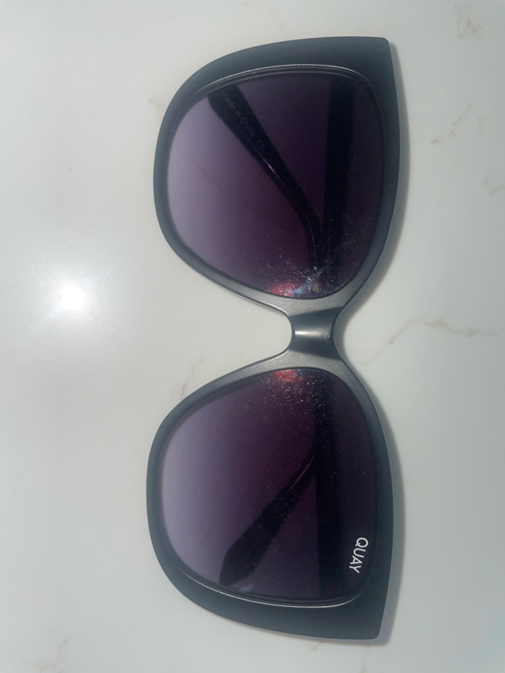 Quay Australia Matte Black Cat Eye Sunglasses